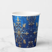 Blue Decorative Christmas Holiday Paper Cups 紙コップ (正面)