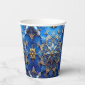 Blue Decorative Christmas Holiday Paper Cups 紙コップ (裏面)