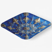 Blue Decorative Christmas Holiday Paper Plate ペーパープレート (傾斜あり)