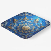 Blue Decorative Christmas Holiday Paper Plate ペーパープレート (傾斜あり)