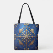 Blue Decorative Christmas Holiday Tote Bag トートバッグ (裏面)