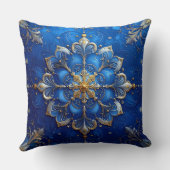 Blue Decorative Christmas Throw Pillow クッション (裏面)
