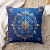 Blue Decorative Christmas Throw Pillow クッション (ブランケット)