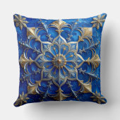 Blue Decorative Christmas Throw Pillow クッション (裏面)