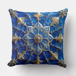 Blue Decorative Christmas Throw Pillow クッション