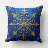 Blue Decorative Christmas Throw Pillow クッション (正面)