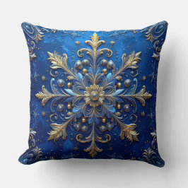 Blue Decorative Christmas Throw Pillow クッション