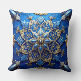 Blue Decorative Christmas Throw Pillow クッション