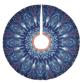 Blue Decorative Christmas Tree Skirt ブラッシュドポリエステルツリースカート