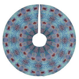 Blue Decorative Christmas Tree Skirt ブラッシュドポリエステルツリースカート