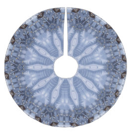 Blue Decorative Christmas Tree Skirt ブラッシュドポリエステルツリースカート