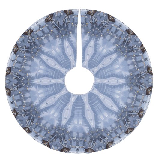 Blue Decorative Christmas Tree Skirt ブラッシュドポリエステルツリースカート (正面)