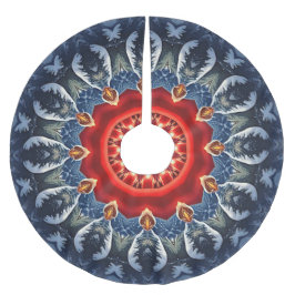 Blue Decorative Christmas Tree Skirt ブラッシュドポリエステルツリースカート