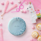 Blue Decorative Floral ペーパーボウル (パーティー)