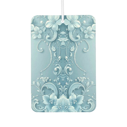 Blue Decorative Floral Air Freshener カーエアーフレッシュナー (正面)