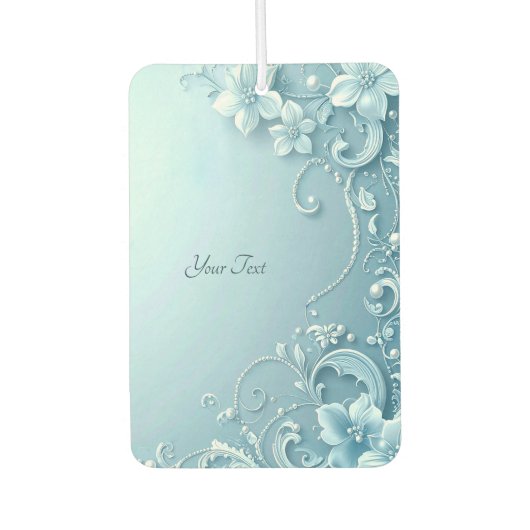 Blue Decorative Floral Air Freshener カーエアーフレッシュナー (正面)