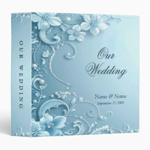 Blue Decorative Floral Album Binder