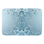 Blue Decorative Floral Bath Mat バスマット (正面)