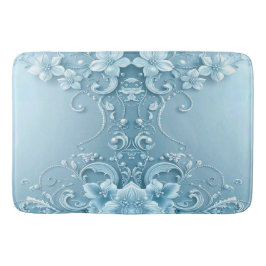 Blue Decorative Floral Bath Mat バスマット