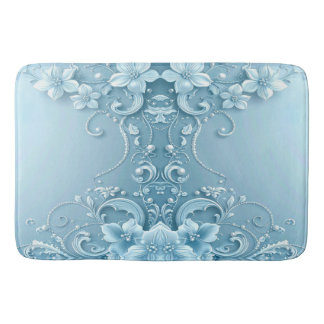 Blue Decorative Floral Bath Mat バスマット