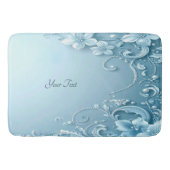 Blue Decorative Floral Bath Mat バスマット (正面)
