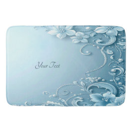 Blue Decorative Floral Bath Mat バスマット