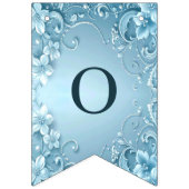 Blue Decorative Floral Bunting Flag バンティングフラッグ (第2の旗)