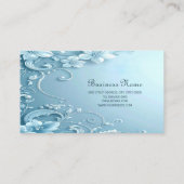 Blue Decorative Floral Business Card 名刺 (裏面)