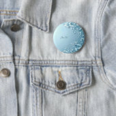 Blue Decorative Floral Button 缶バッジ (インサイチュ)