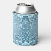 Blue Decorative Floral Can Cooler 缶クーラー (缶裏面)