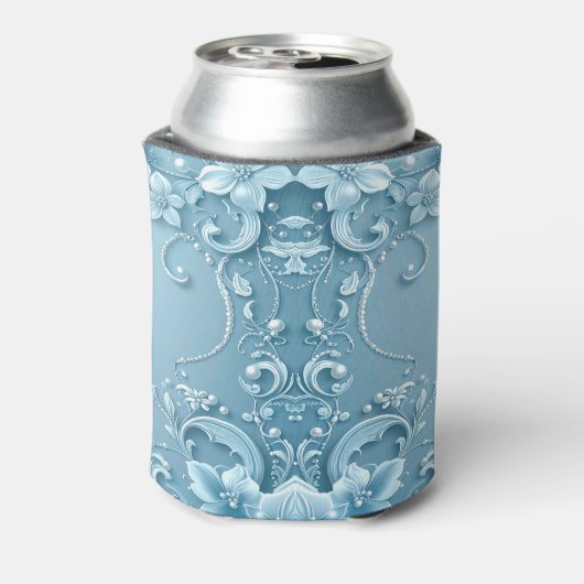 Blue Decorative Floral Can Cooler 缶クーラー (缶裏面)