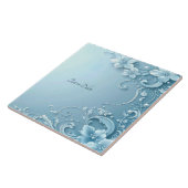 Blue Decorative Floral Ceramic Tile タイル (側面)