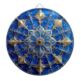 Blue Decorative Floral Dartboard ダーツボード
