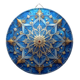 Blue Decorative Floral Dartboard ダーツボード