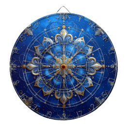 Blue Decorative Floral Dartboard ダーツボード