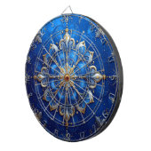 Blue Decorative Floral Dartboard ダーツボード (正面右)