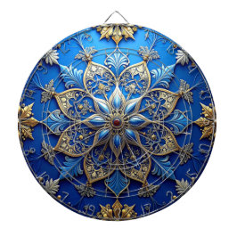 Blue Decorative Floral Dartboard ダーツボード