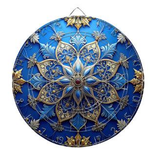 Blue Decorative Floral Dartboard ダーツボード
