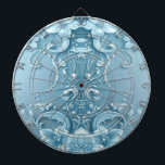Blue Decorative Floral Dartboard ダーツボード<br><div class="desc">Beautiful Blue Decorative Floral Dartboard</div>