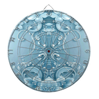 Blue Decorative Floral Dartboard ダーツボード