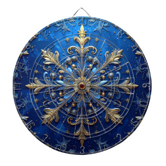 Blue Decorative Floral Dartboard ダーツボード