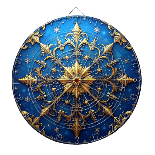 Blue Decorative Floral Dartboard ダーツボード (正面)
