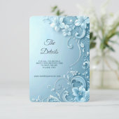 Blue Decorative Floral Detail Enclosure エンクロージャーカード (スタンド正面)