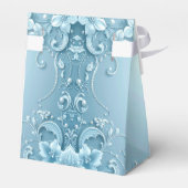 Blue Decorative Floral Favor Box フェイバーボックス (裏面サイド)