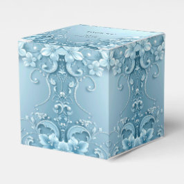 Blue Decorative Floral Favor Box フェイバーボックス