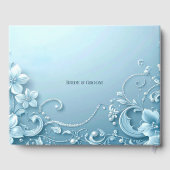 Blue Decorative Floral Guest Book ゲストブック (裏面)