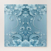 Blue Decorative Floral Jigsaw Puzzle ジグソーパズル (縦)