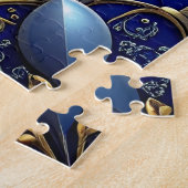 Blue Decorative Floral Jigsaw Puzzle ジグソーパズル (側面)
