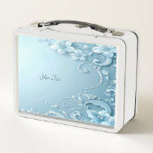 Blue Decorative Floral Lunchbox メタルランチボックス (裏面)
