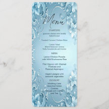 Blue Decorative Floral Menu